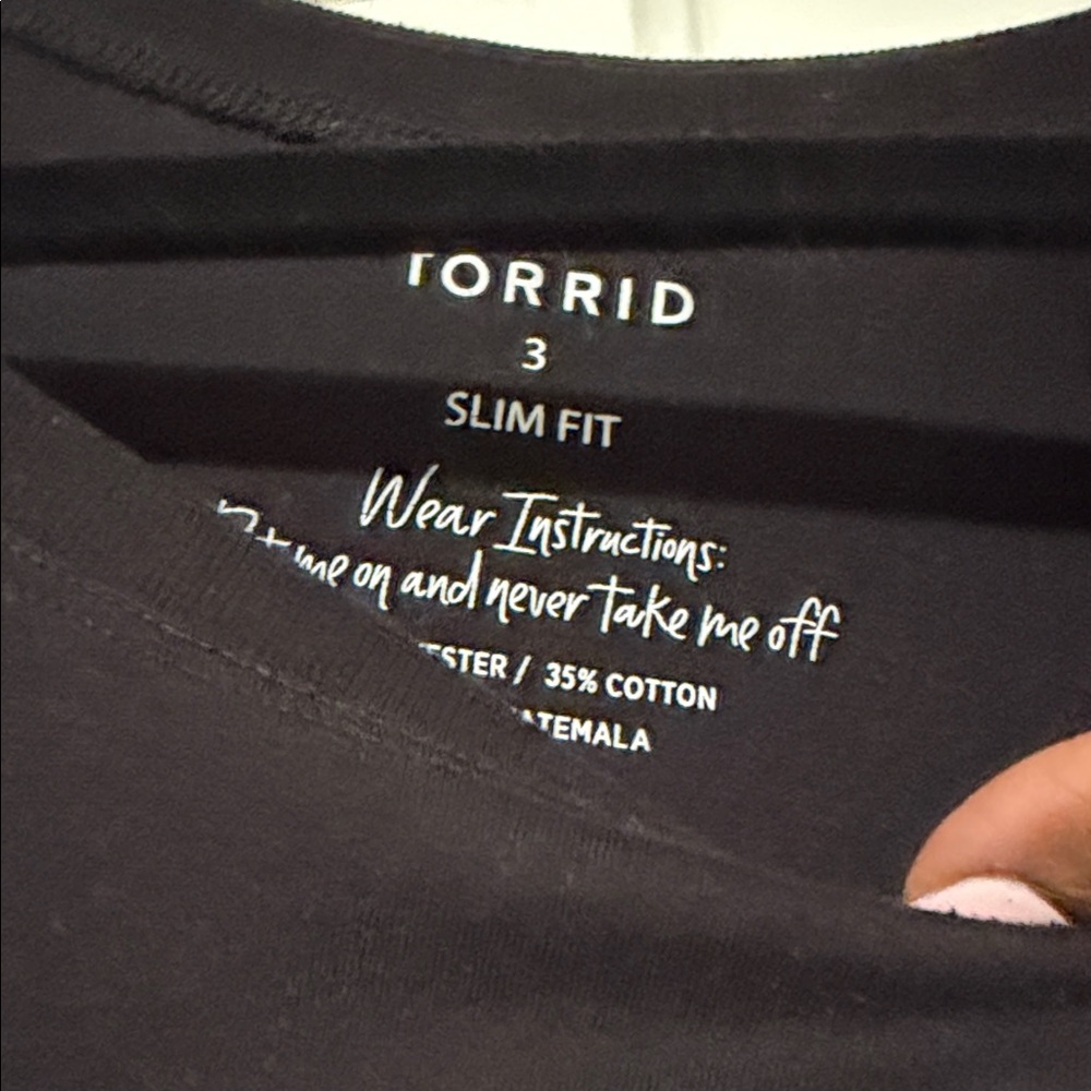 Torrid Black Graphic Tee with White Text - Picture 4 of 5